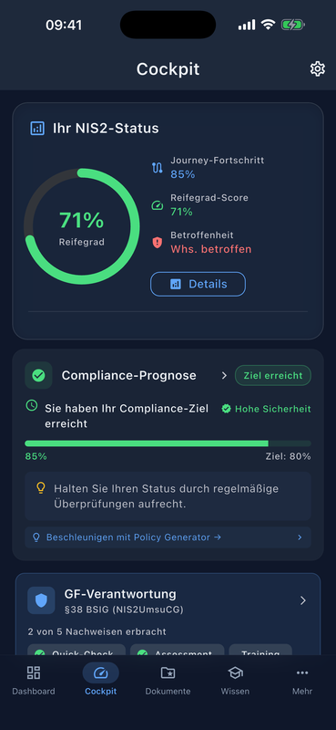 Cockpit-Übersicht